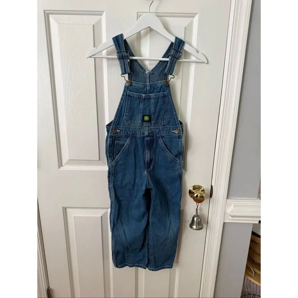 John Deere Blue Denim Overalls Sz 7